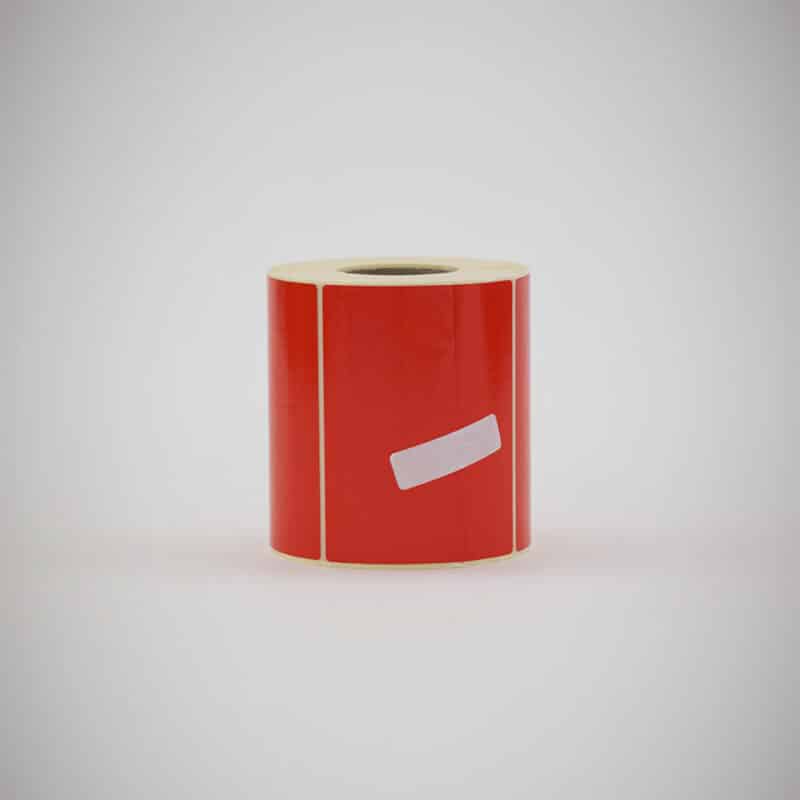 PP (plastik) etiketter, 90x31 mm. Desktop, 1.300 pr. rulle, røde
